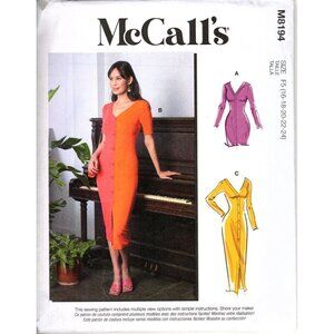 McCall's M8194 Misses 16 to 24 Knit Bodycon Dress Uncut Sewing Pattern